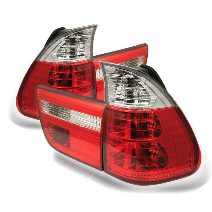 BMW E53 X5 00-06 4PCS Euro Style Tail Lights- Red Clear